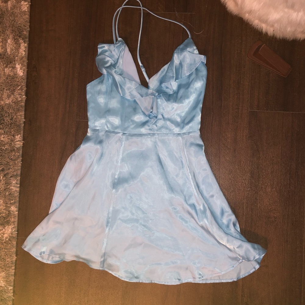 Baby Blue Silk Dress
